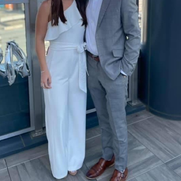 Adrianna Papell One Shoulder Ruffle Jumpsuit - Picture 13 of 13